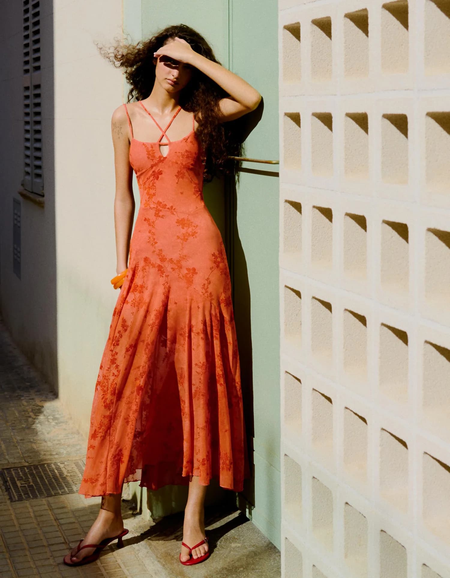 Vestido Midi de Tule Flocado