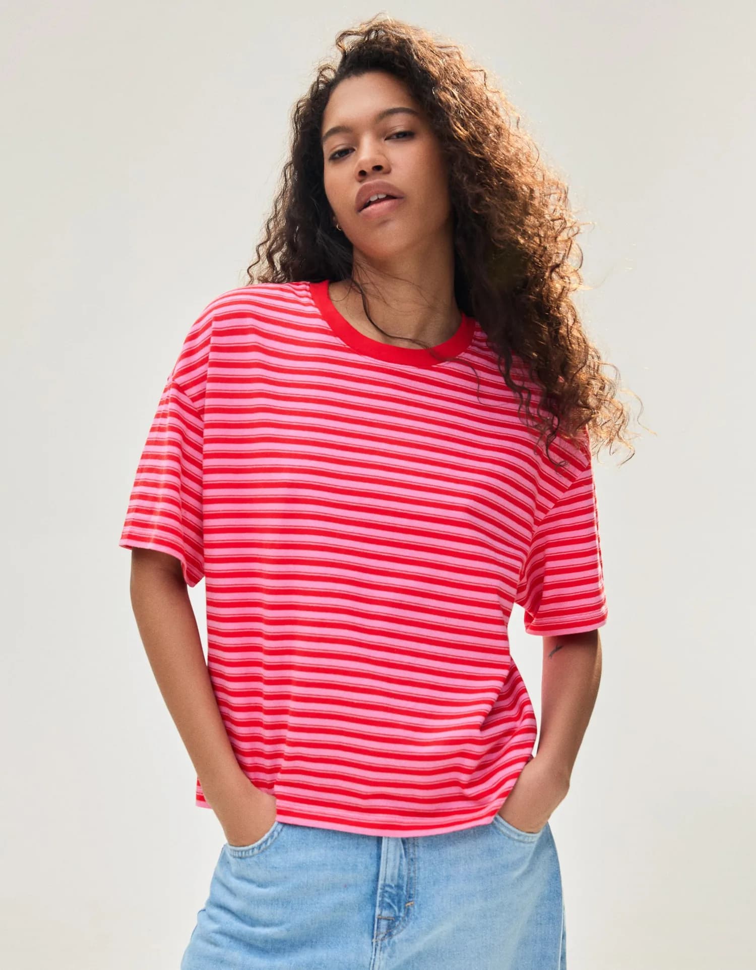 Camiseta Listrada Boxy