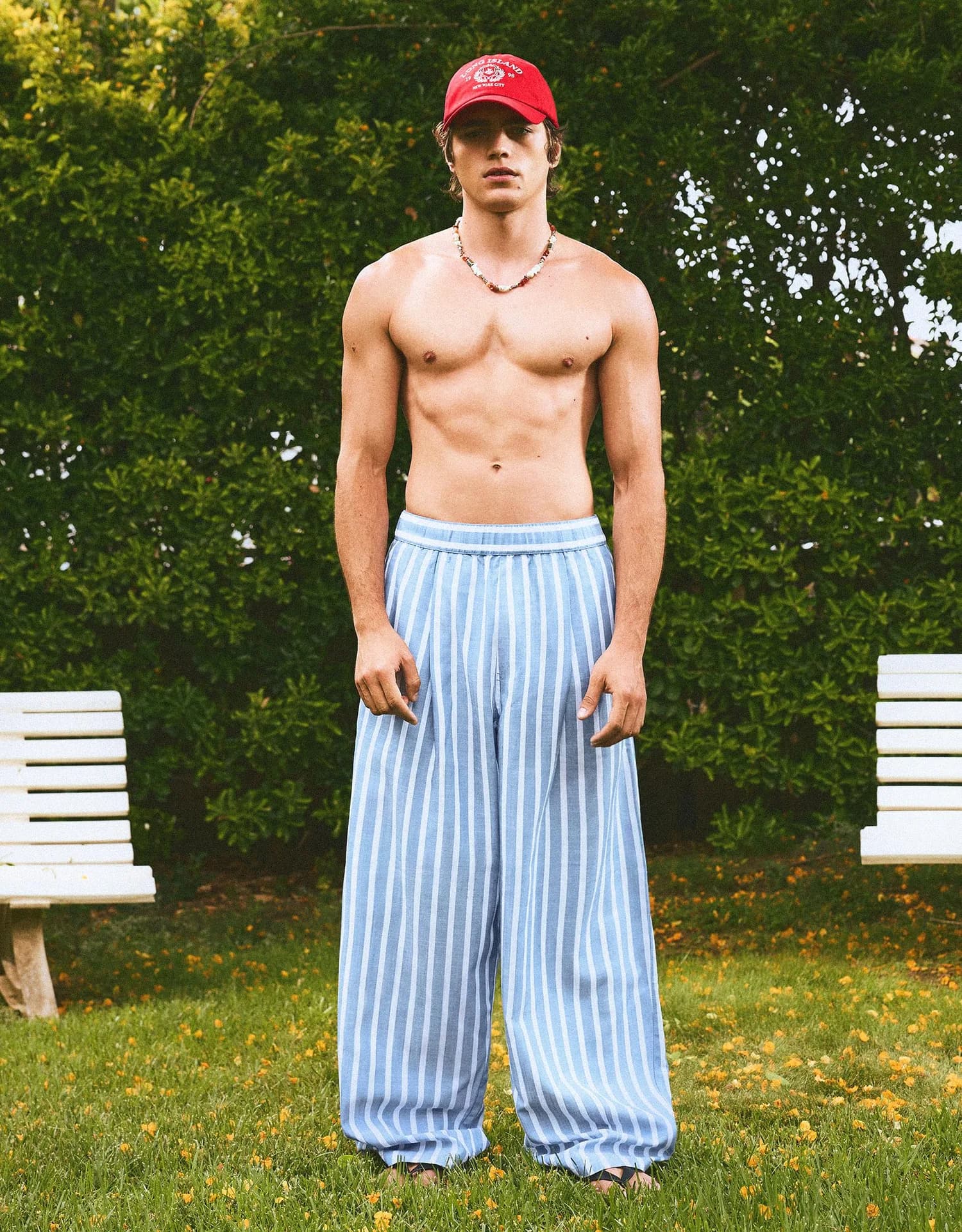 Calça Listrada Estilo Pijama